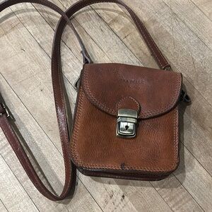 Vera Pelle Brown Leather Messenger Bag